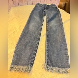 Frame Ali High Rise Cigarette Jeans Raw Hem 25 in Samira